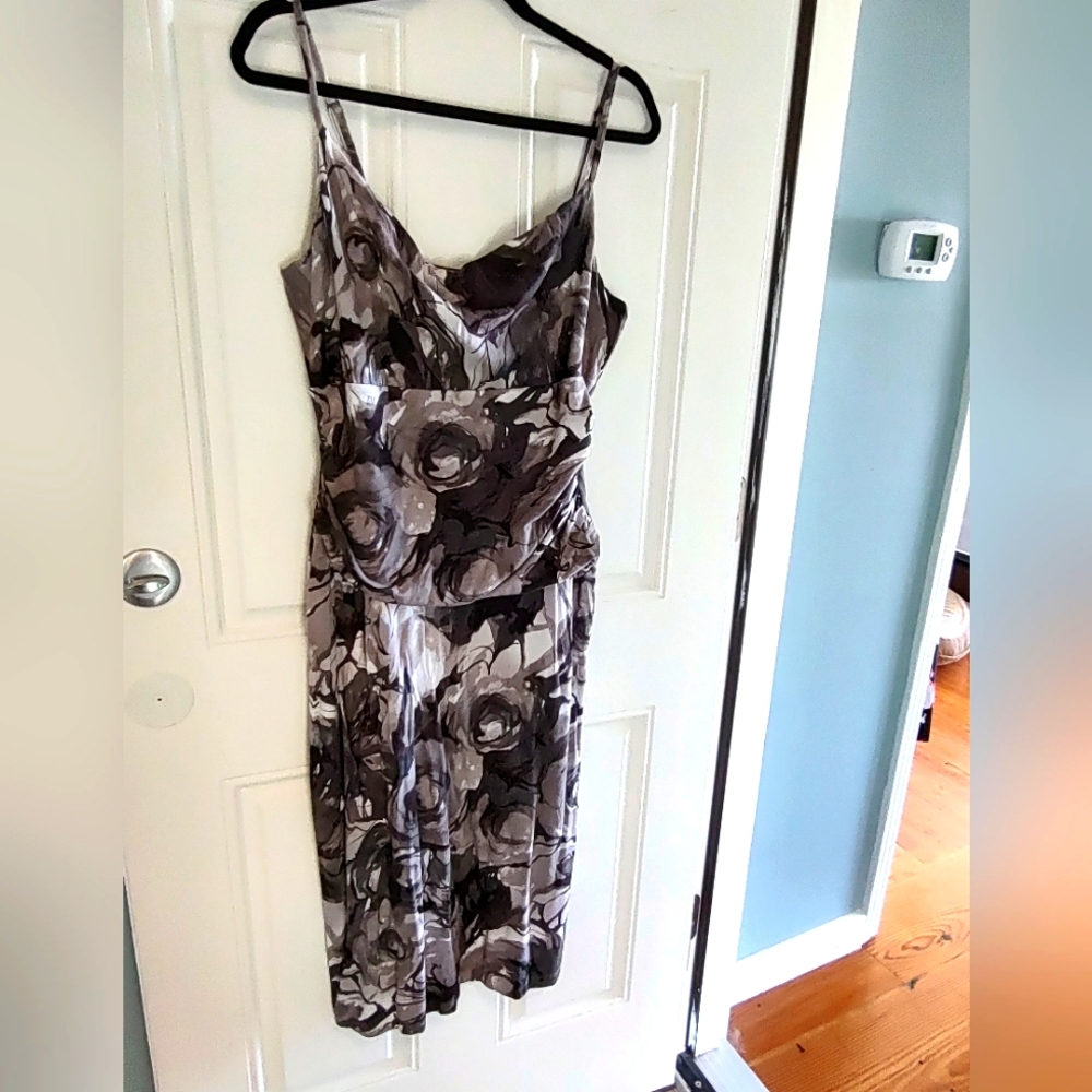 Spiegel Gray Roses Cocktail Dress sz XL